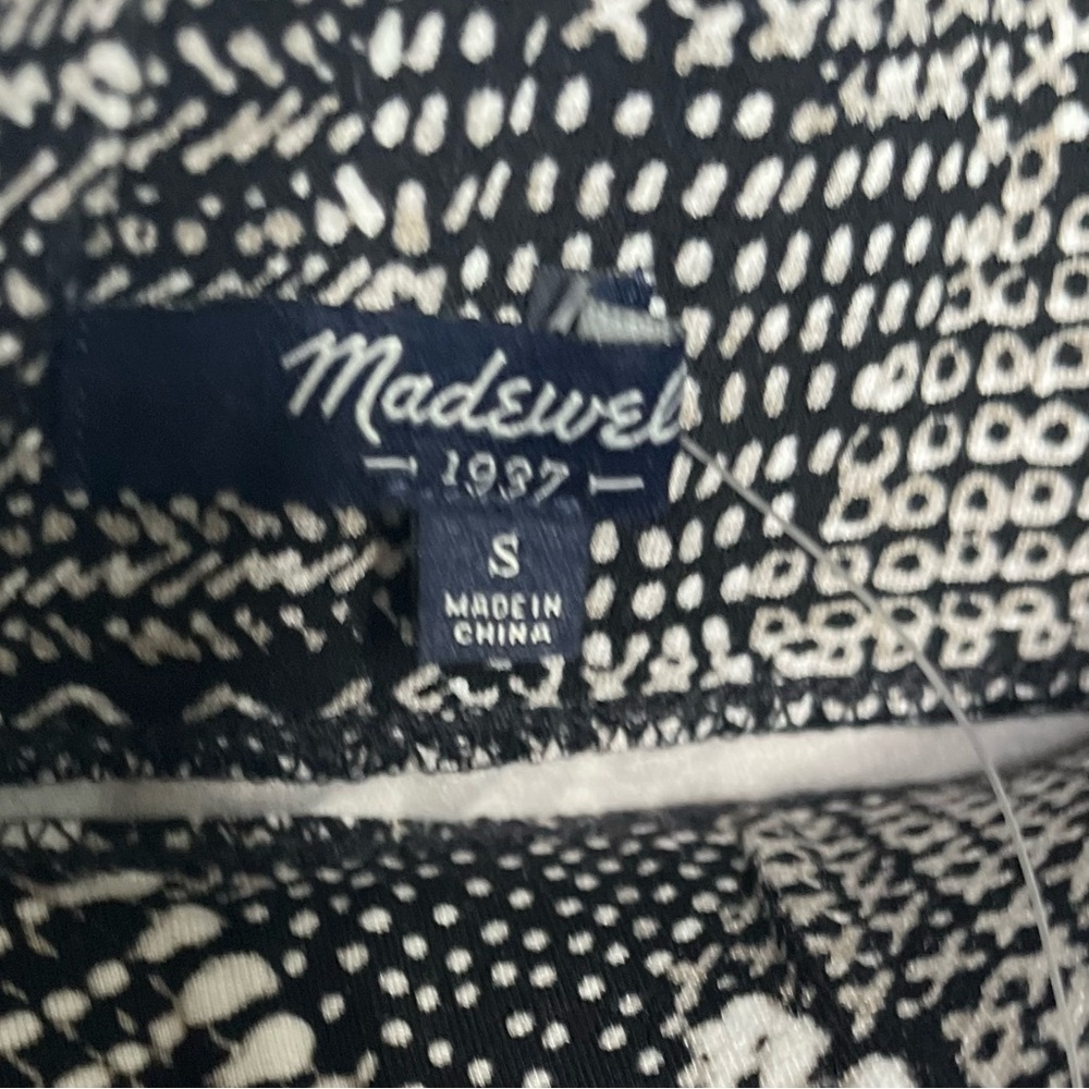 • Madewell • Downtown Skirt Batik Black Size Small Elastic Waist Band Geometric - Picture 8 of 11